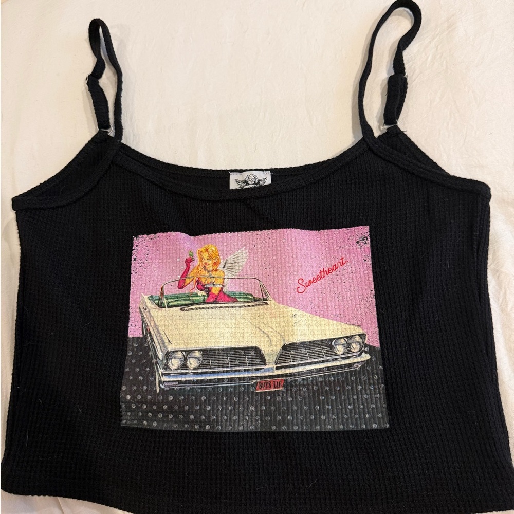 Boys lie black and pink tank top